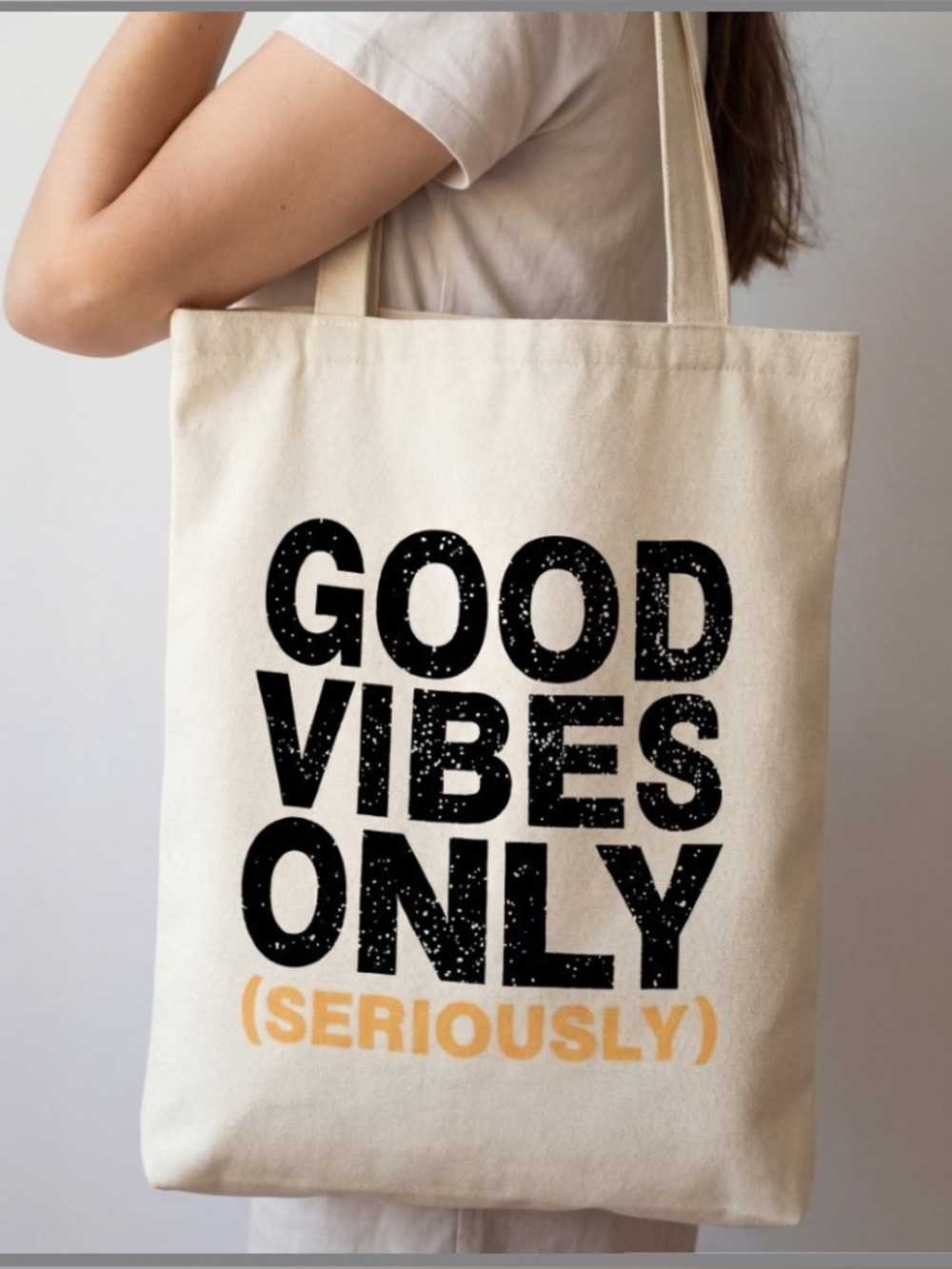 Multi Print Tote Bags with Good Vibes; Wildflowers or Lemon Print